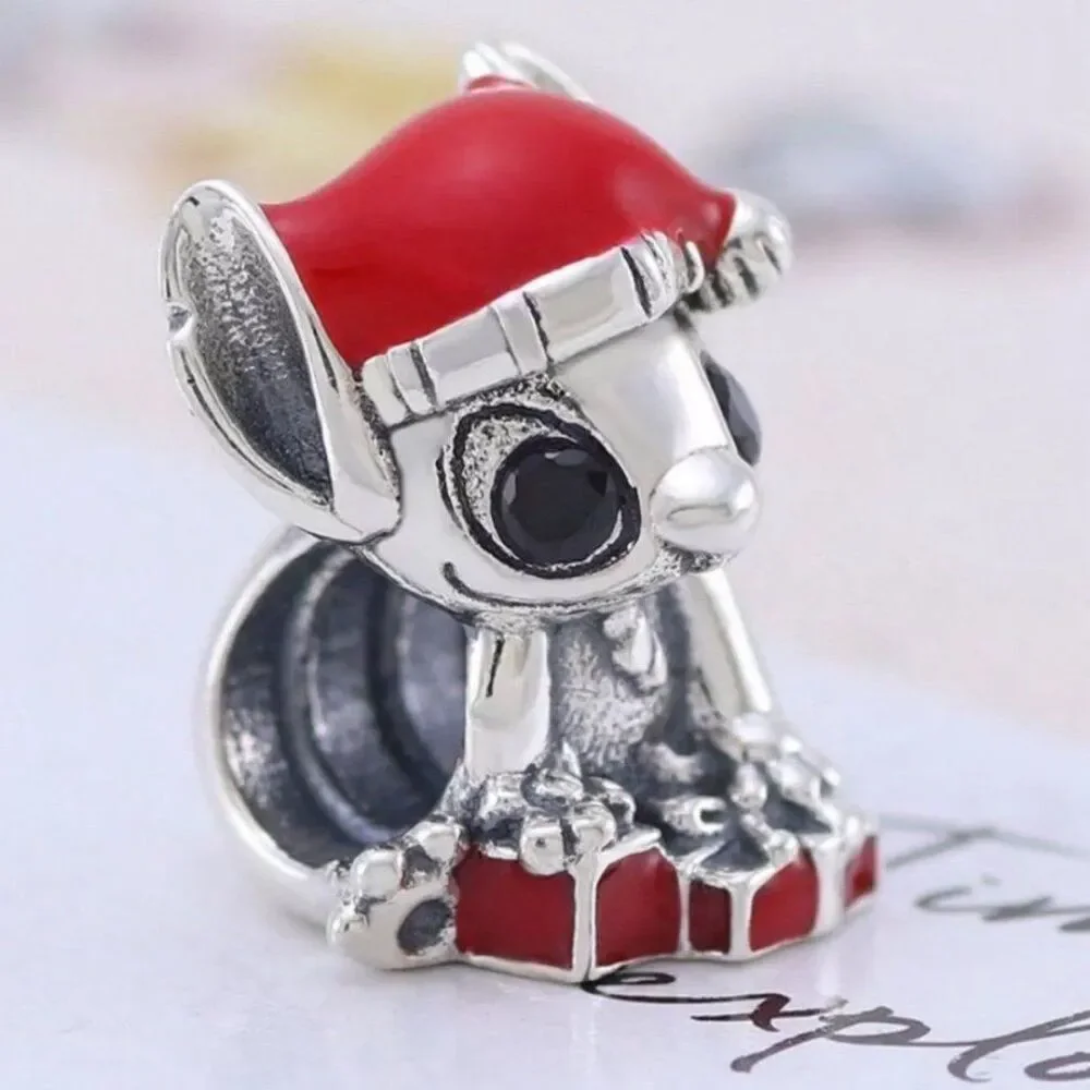 NWOT Stitch Christmas Disney x Pandora FIT Silver Charm 798452C01